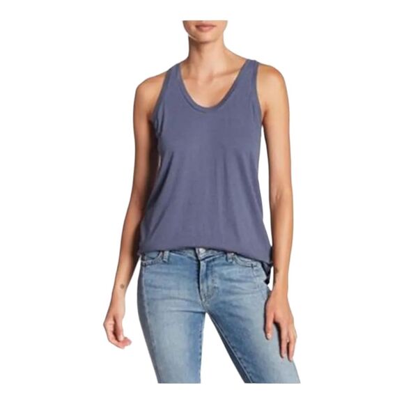 SUSINA Cinch Back Tank Top Blue Womens Size LP - Picture 1 of 6